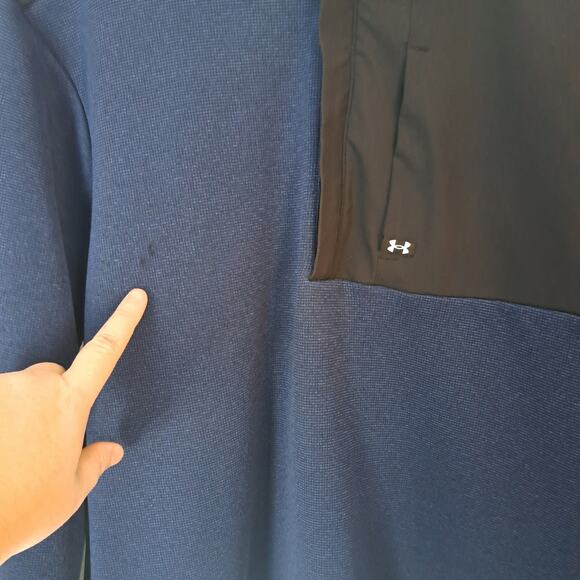 Under Armour Storm Sweater Fleece 1/4 Zip Blue/Black Pullover Men's XL - Picture 5 of 6